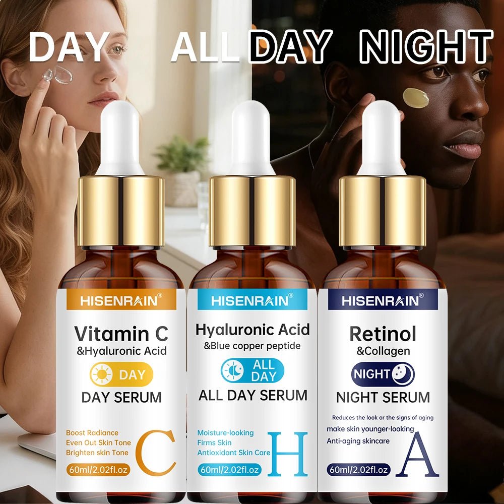 Serum Vitamin C + Retinol + Hyaluronic Acid Serum Duo | Anti - Aging Brightening & Hydration Combo | For All Skin Type. - Nerivoe