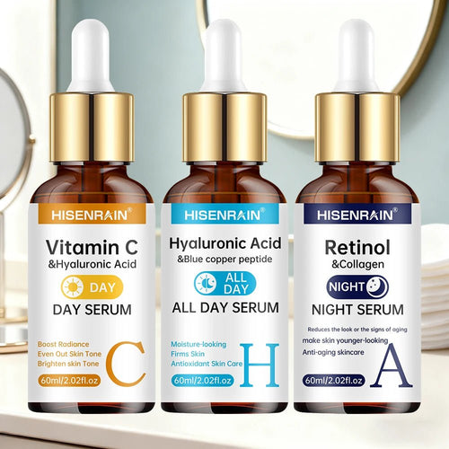 Serum Vitamin C + Retinol + Hyaluronic Acid Serum Duo | Anti - Aging Brightening & Hydration Combo | For All Skin Type. - Nerivoe