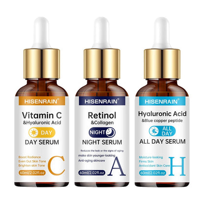 Serum Vitamin C + Retinol + Hyaluronic Acid Serum Duo | Anti - Aging Brightening & Hydration Combo | For All Skin Type. - Nerivoe