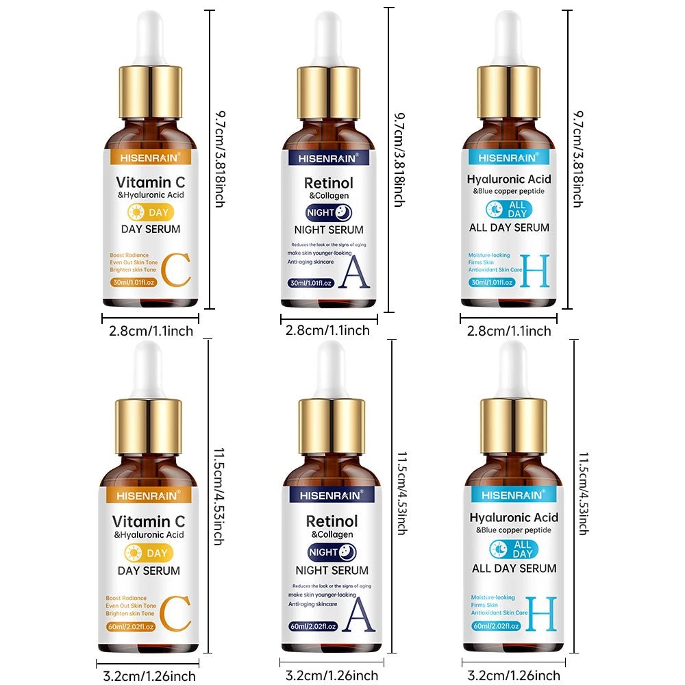 Serum Vitamin C + Retinol + Hyaluronic Acid Serum Duo | Anti - Aging Brightening & Hydration Combo | For All Skin Type. - Nerivoe